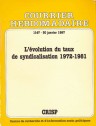 L'évolution du taux de syndicalisation 1972-1981