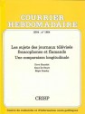 Les sujets des journaux télévisés francophones et flamands. Une comparaison longitudinale